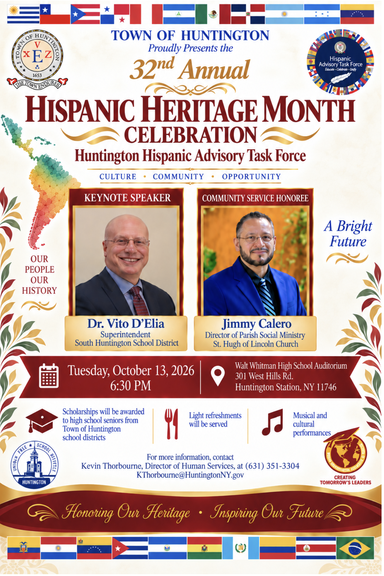 32nd Annual Hispanic Heritage Month Celebration at WWHS - Tuesday, October 13th, 2026