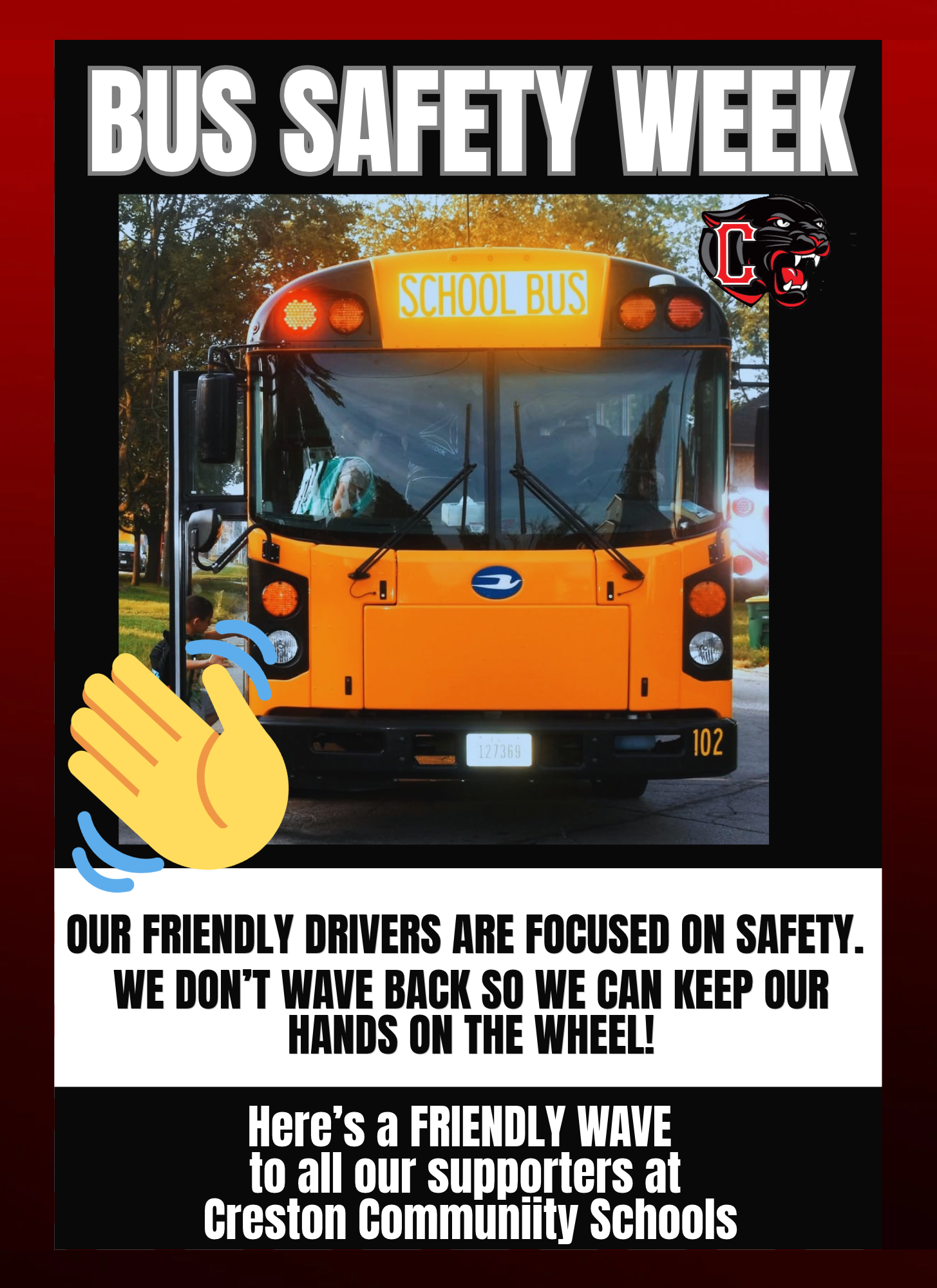 School Bus Safety Week: A Friendly wave from our transportation department