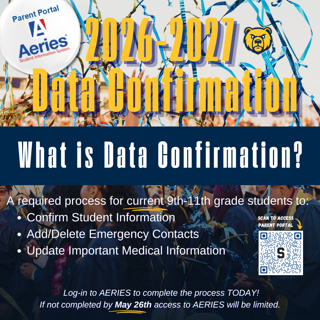 2026–2027 AERIES Data Confirmation for Current 9th–11th Grade Families