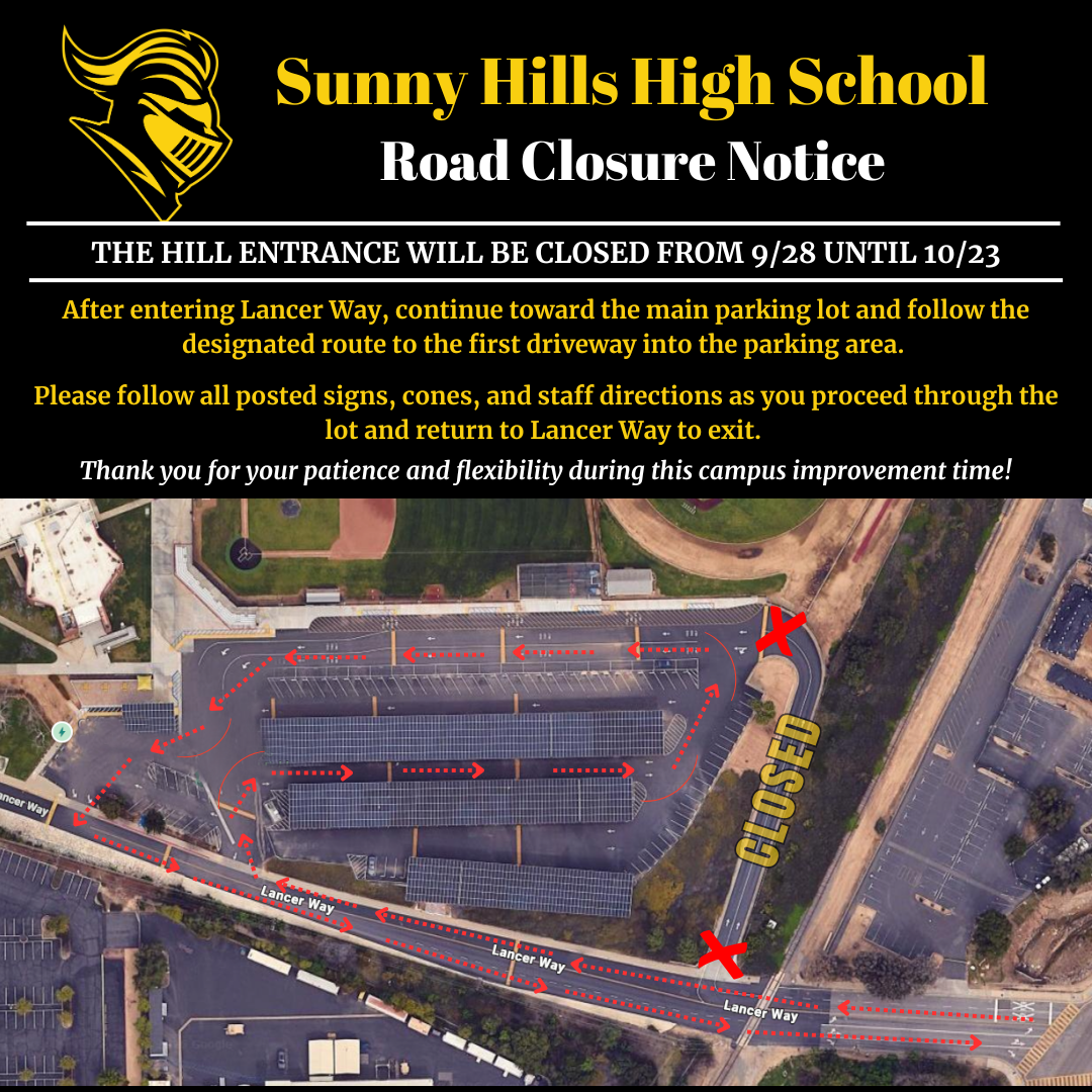 Road Closure Notice 9/28-10/23