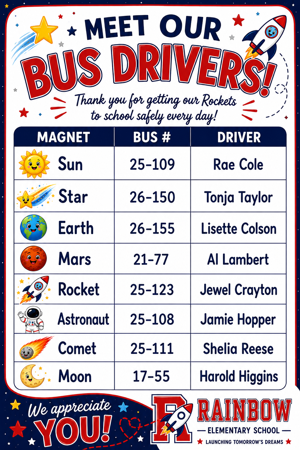 New Bus Magnets