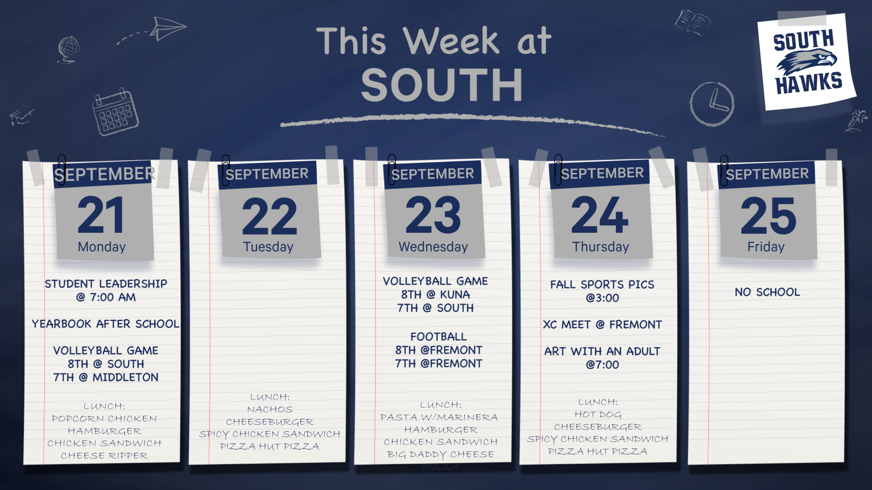 📅 This Week at South! 💙🤍