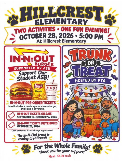 October ASB fundraising and PTA fun events