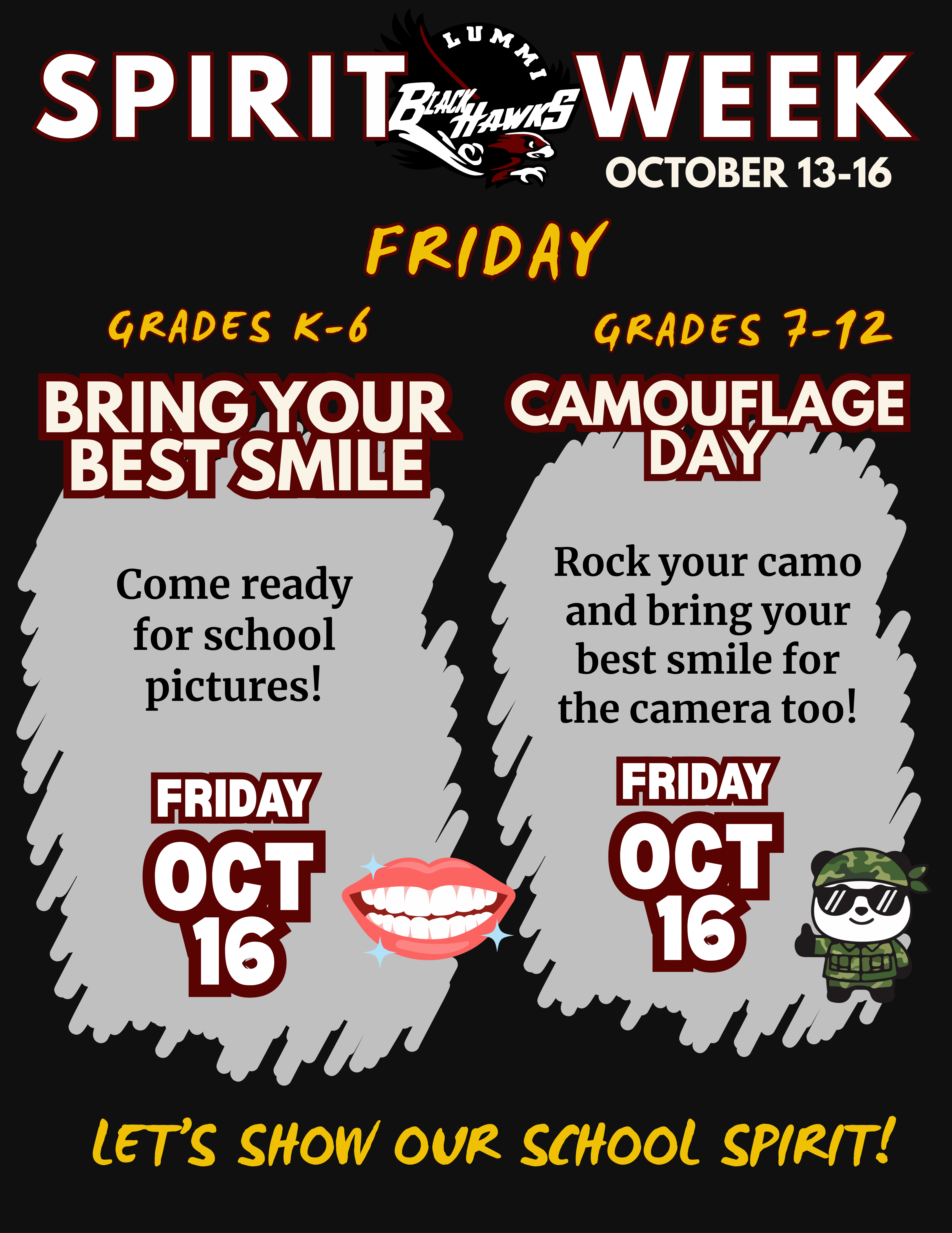 Friday’s Spirit Day Update + Pajama Day on Monday!