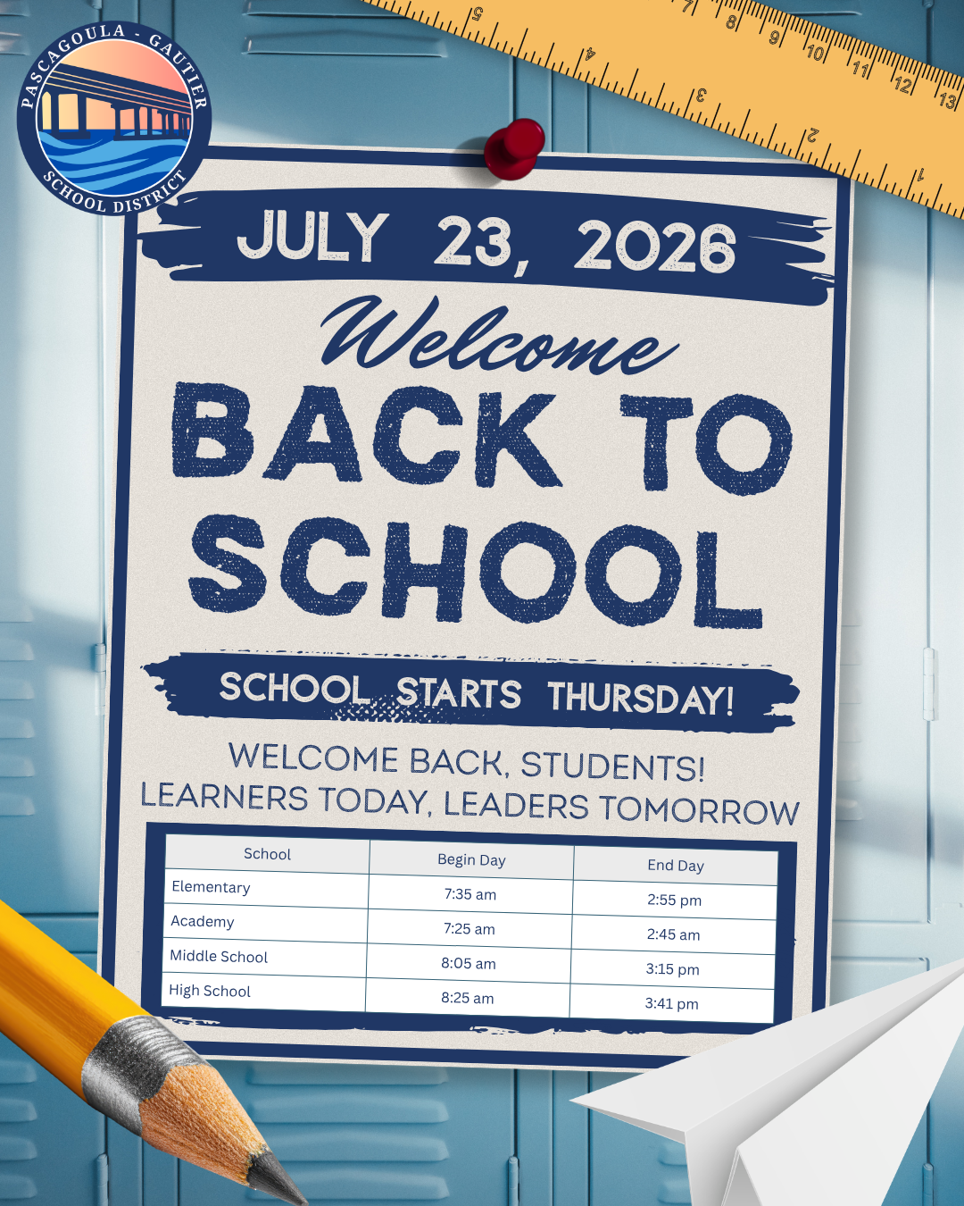 School Starts Tomorrow!