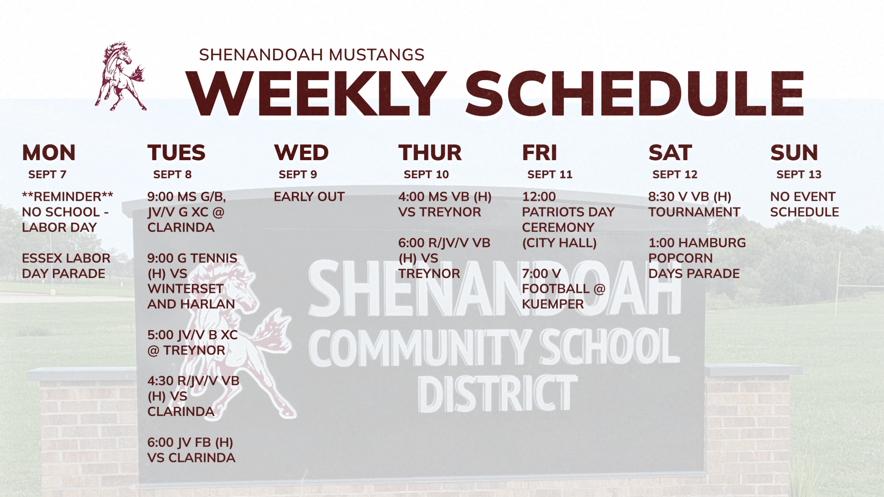 Weekly Schedule