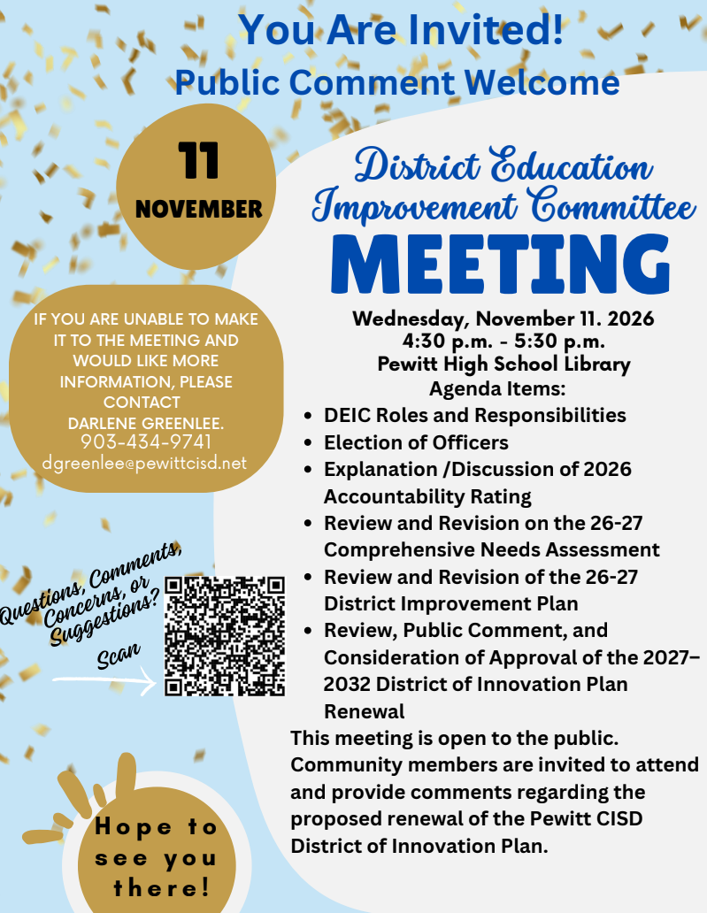 District Education Improvement Committee Meeting November 11th