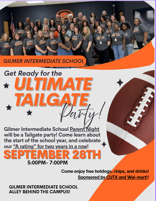 Parent Night/ "A" Rating Tailgate Monday, September 28th! WE HOPE TO SEE YOU THERE!