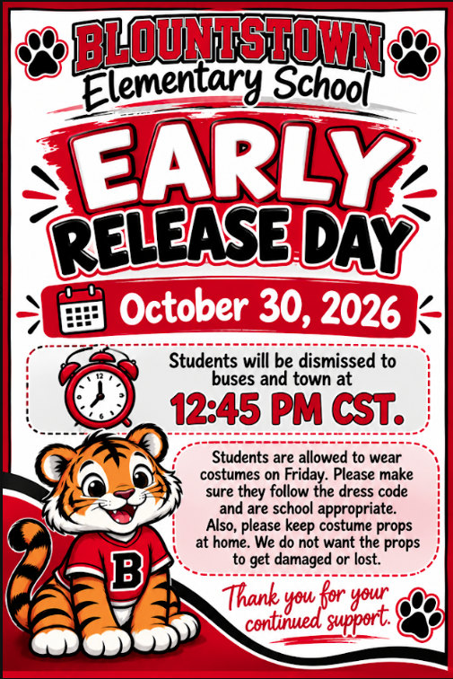 Early Release Day-Friday October 30th 