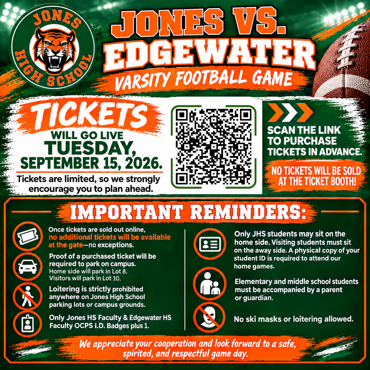 Jones vs. Edgewater Football Game Tickets and Expectations