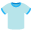 A pixelated light blue t-shirt with a darker blue neckline and sleeve trim.