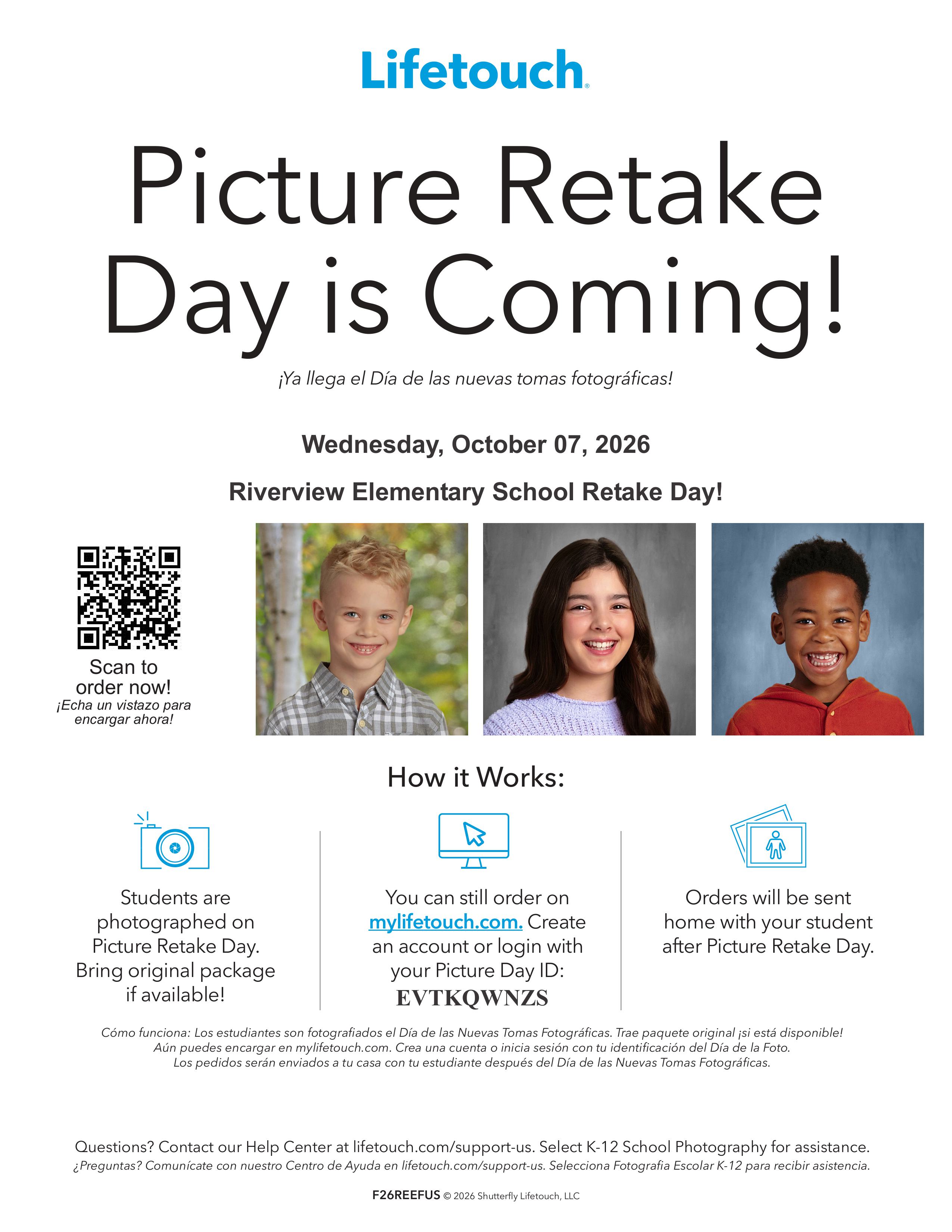 Picture retakes are tomorrow!