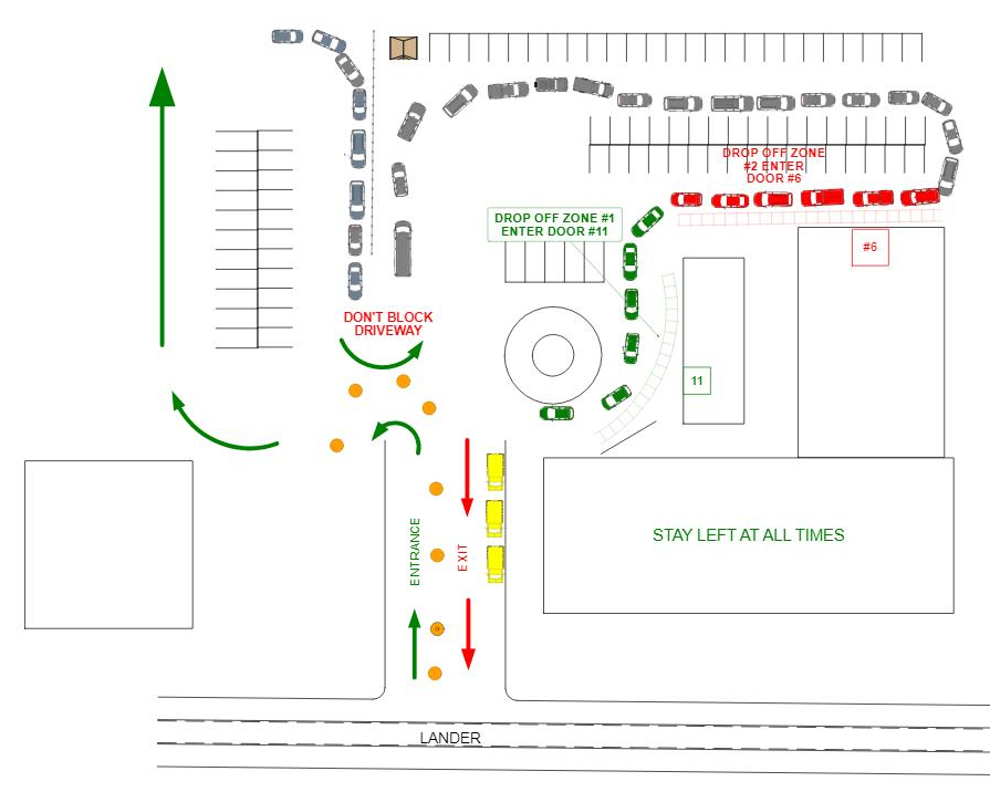 Lander - New Car Line Procedures for Arrival & Dismissal - Please Read