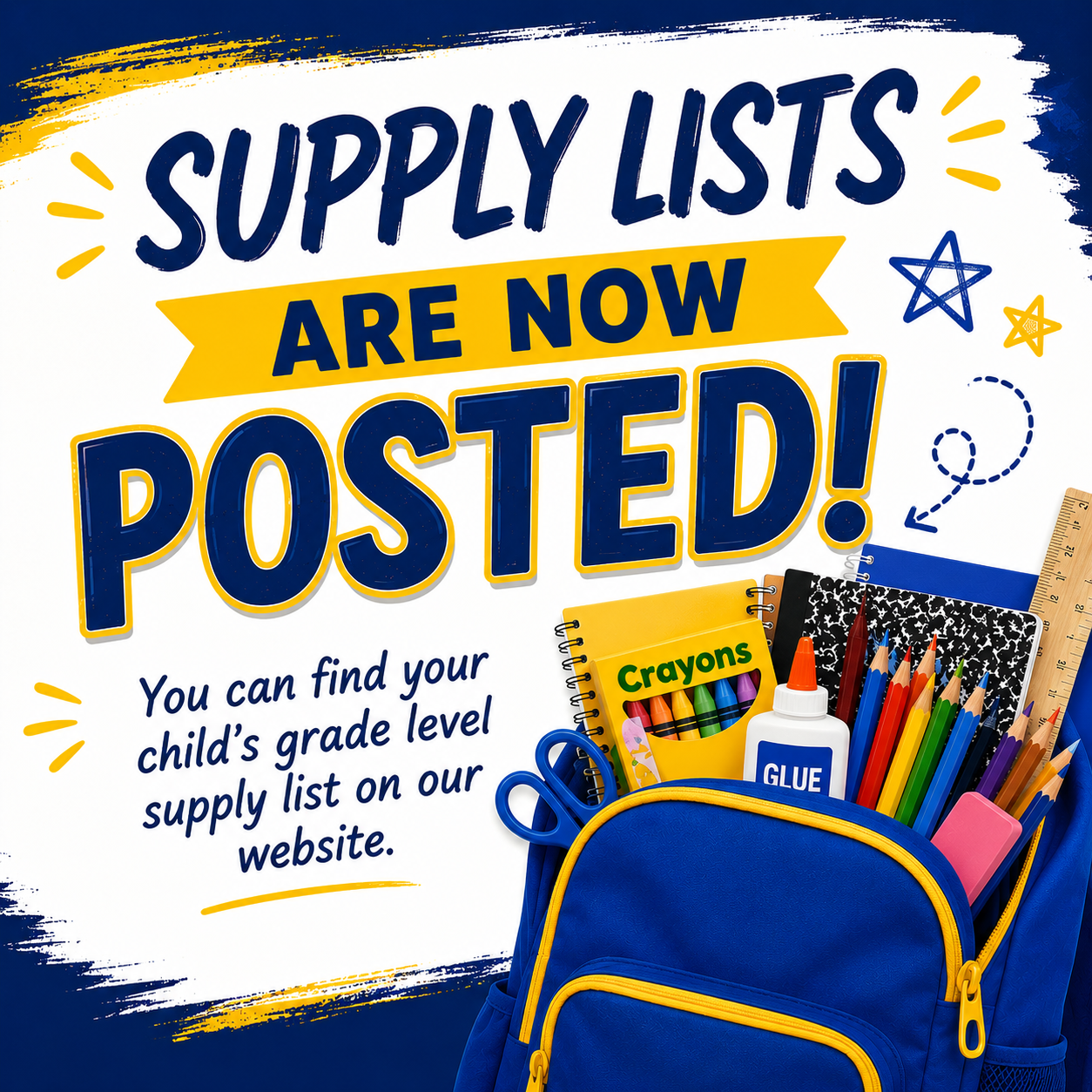 Check out the Supply Lists on Our Website!