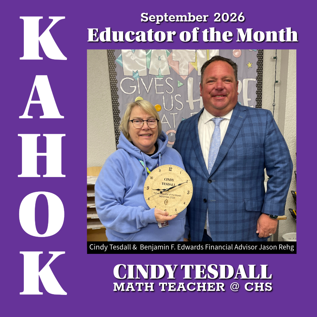 CHS Math Teacher Cindy Tesdall Honored as September 2026 Kahok Educator of the Month