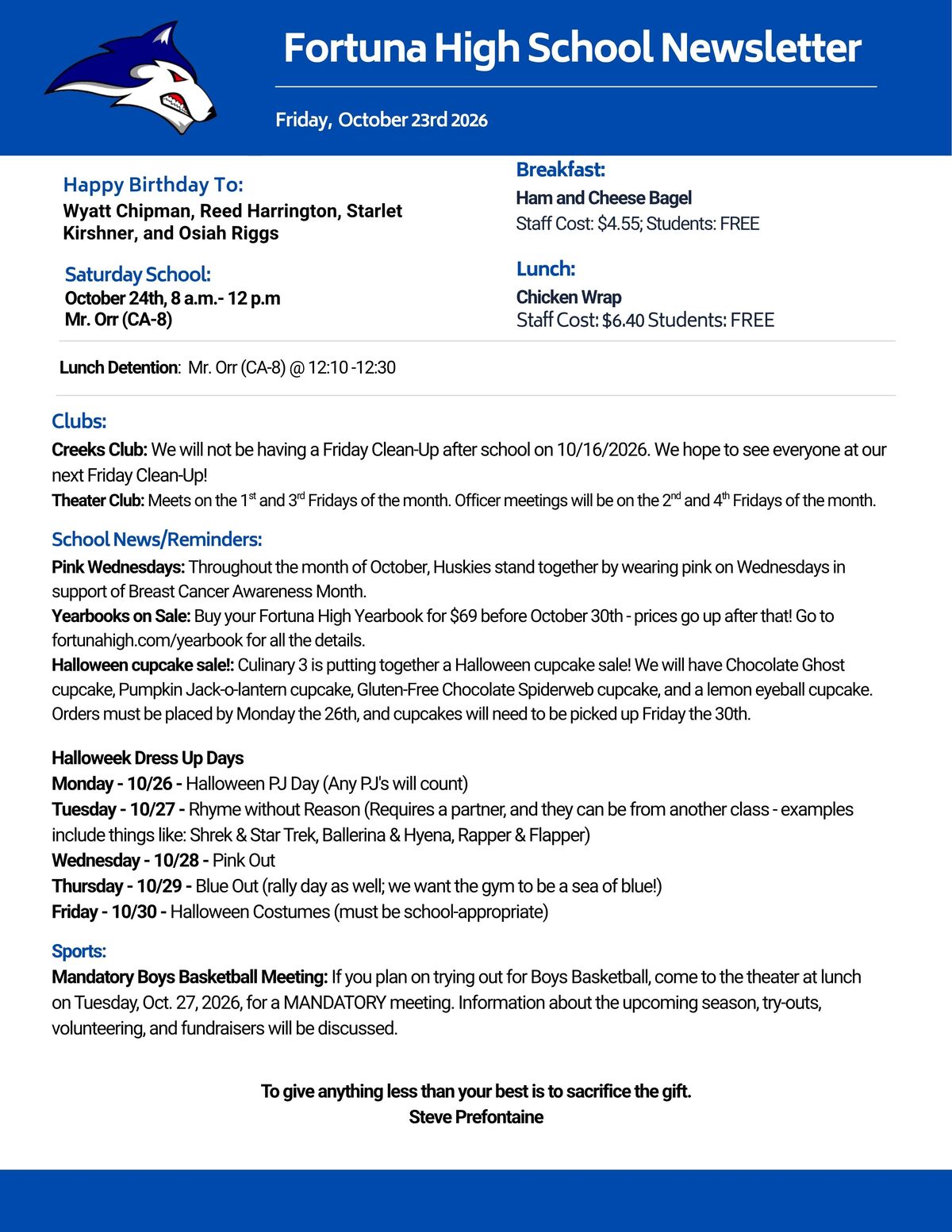 Bulletin 10/23/2026