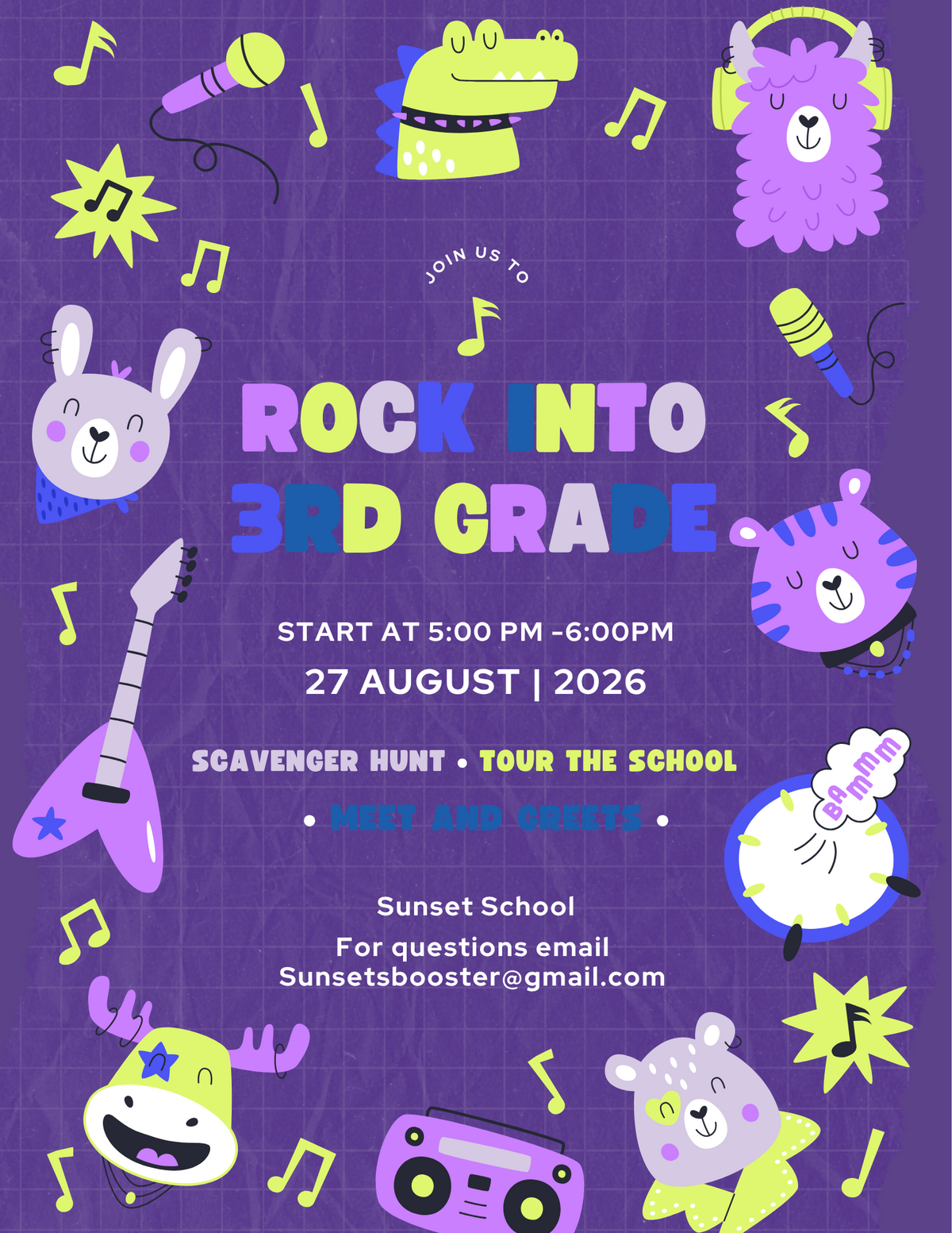 Upcoming 3rd Grade Event: Thursday, August 27th
