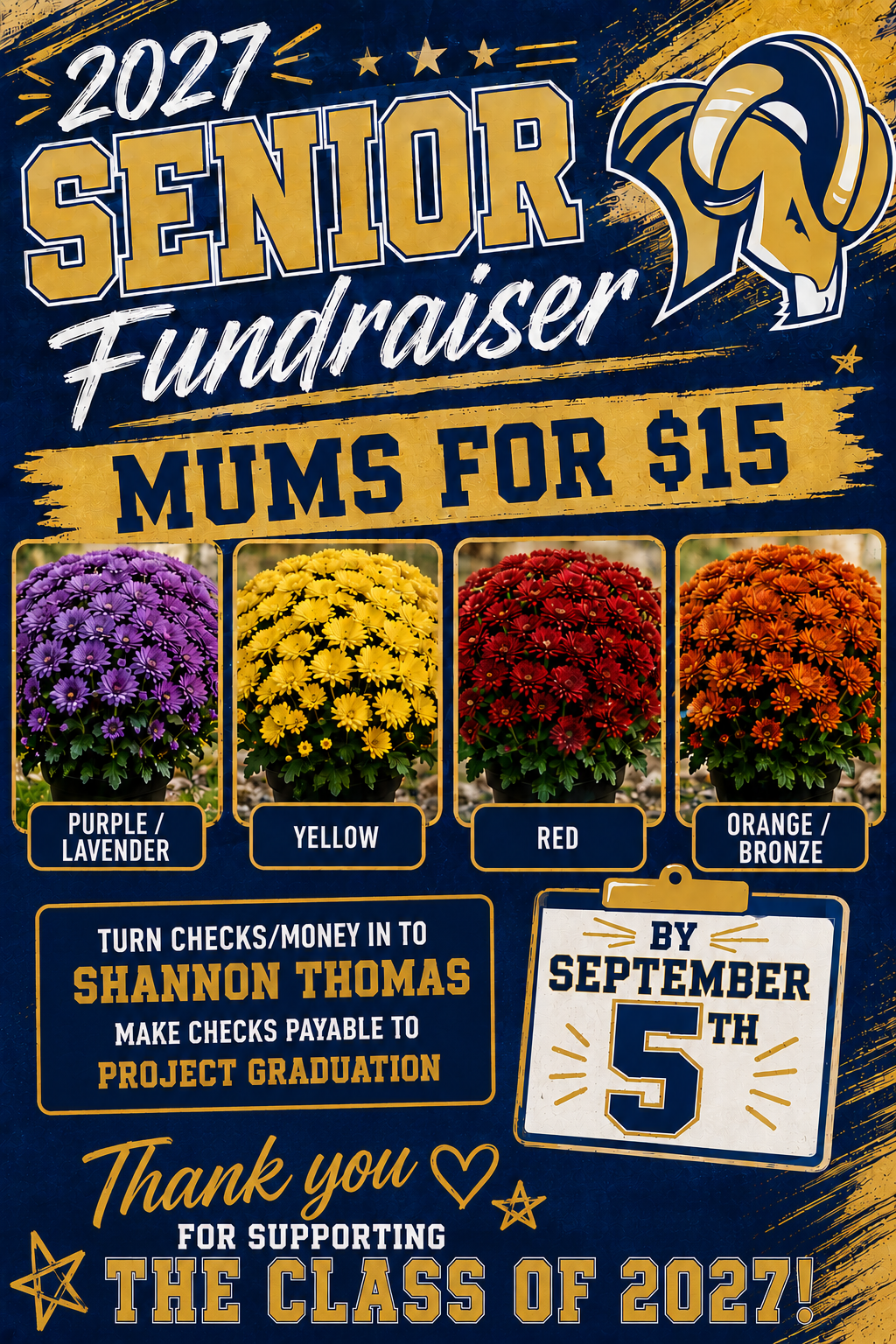 Seniors are Selling Mums! 