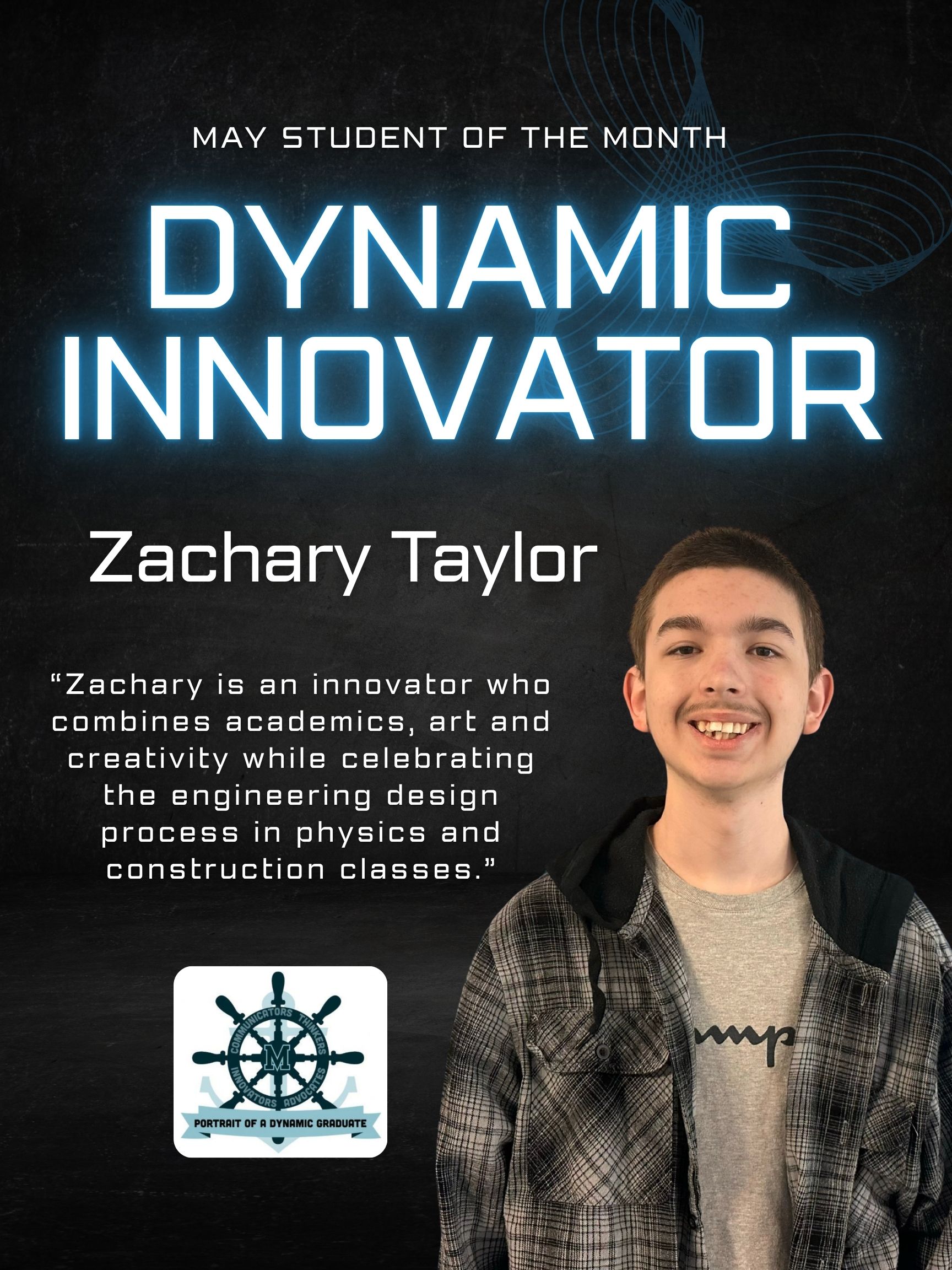 Congrats May HS Student of the Month: Zachary Taylor