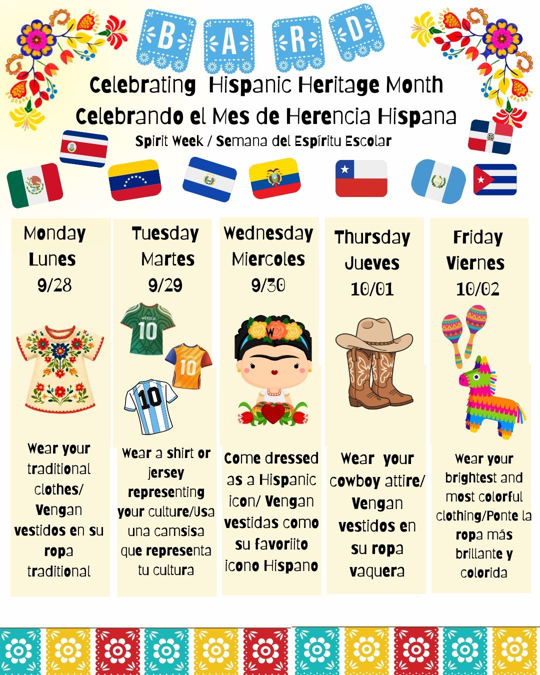 Hispanic Heritage Month Spirit Week