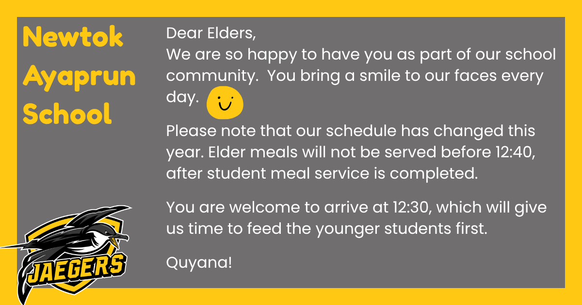 Elder Meals Update