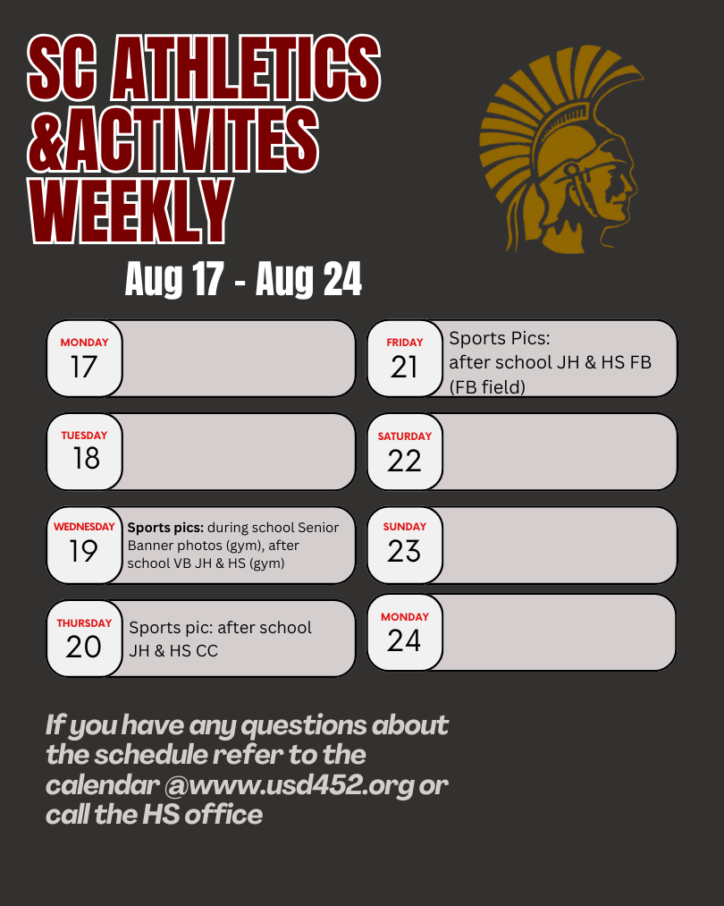 HS Activities & Athletics 8/17 - 8/24