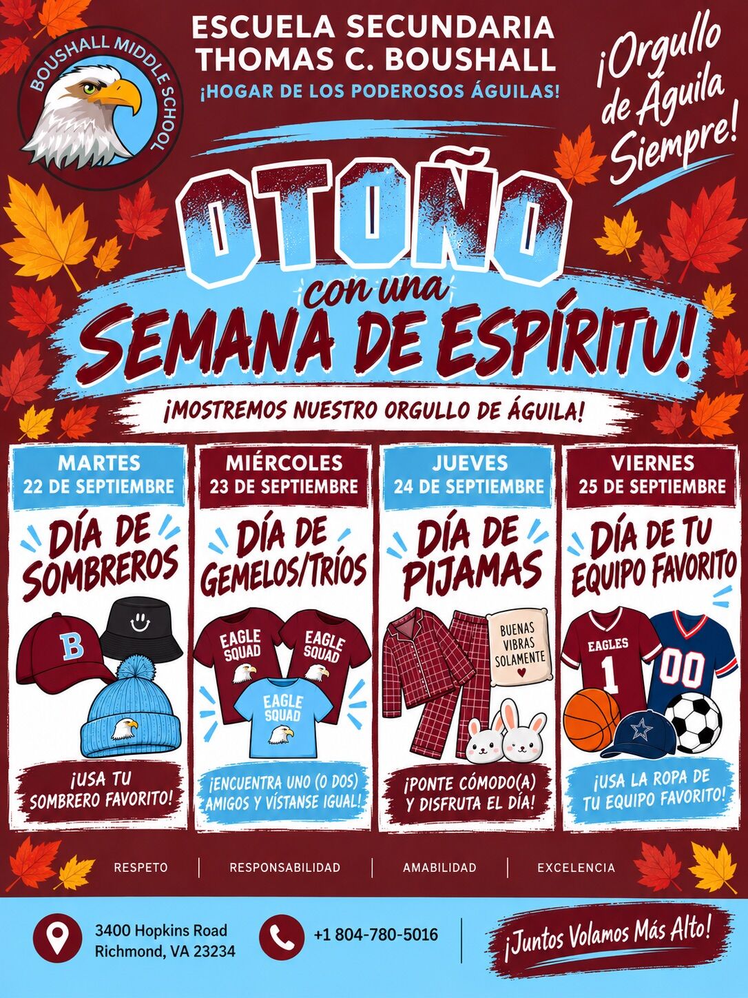 Fall Spirit Week Flyer in Spanish