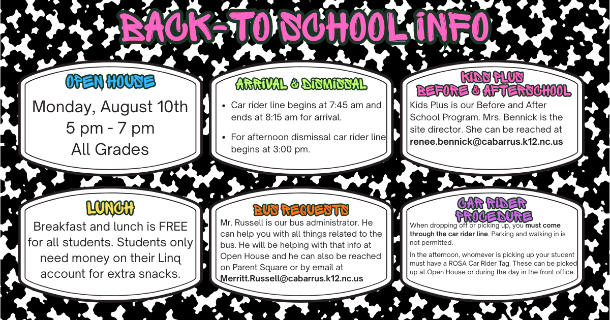 Back to School Info