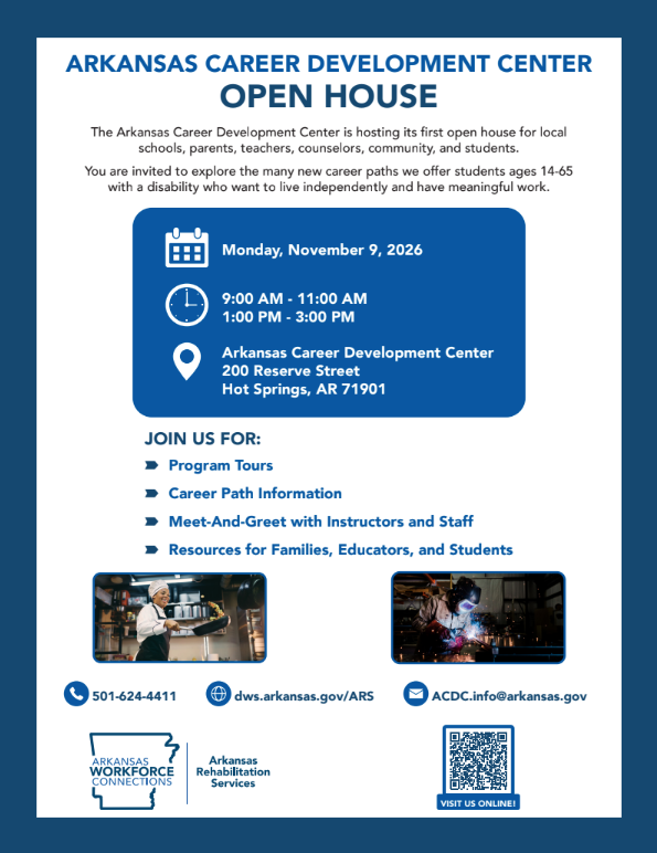 💪ARKANSAS CAREER DEVELOPMENT CENTER OPEN HOUSE 🏠