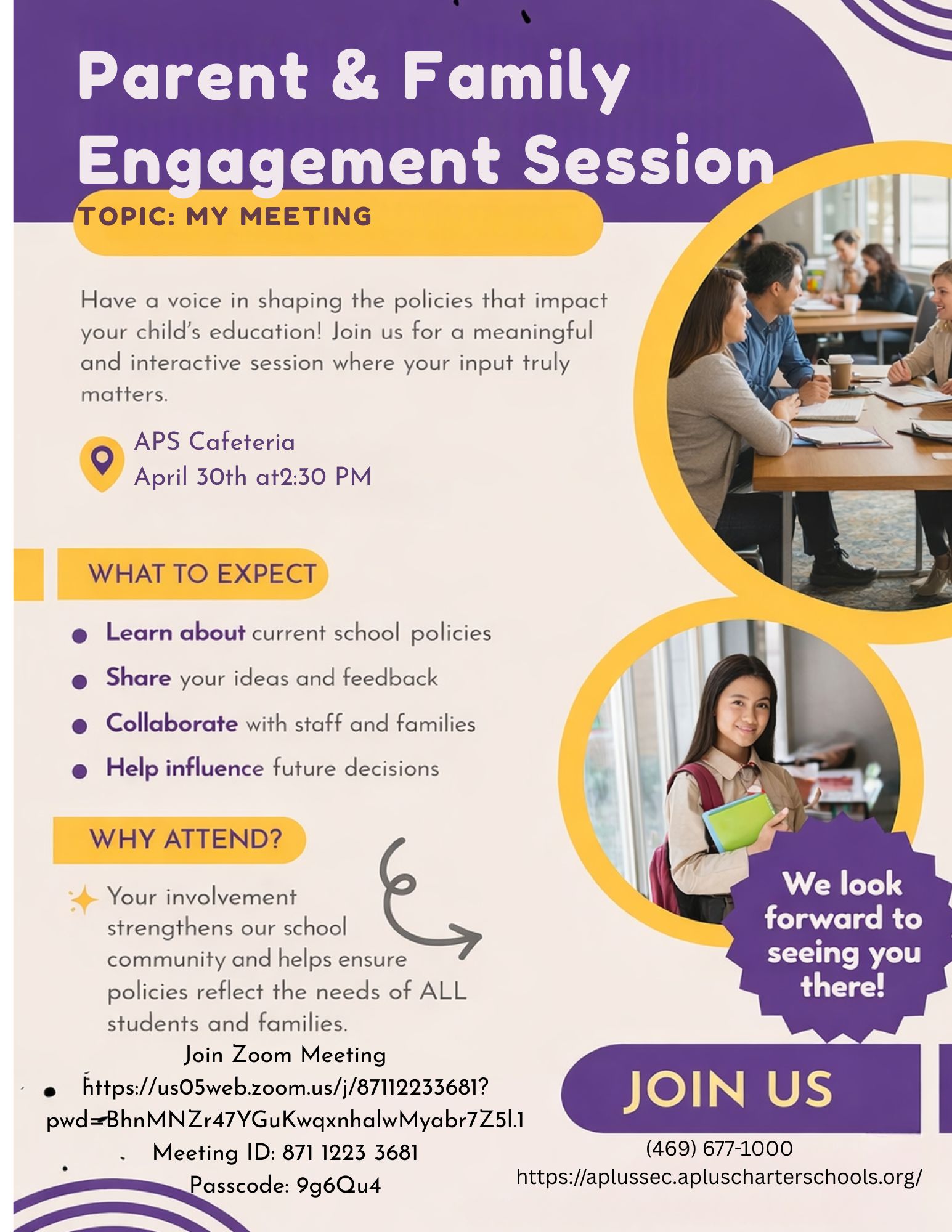 Parent & Family Engagement Session: April 30!