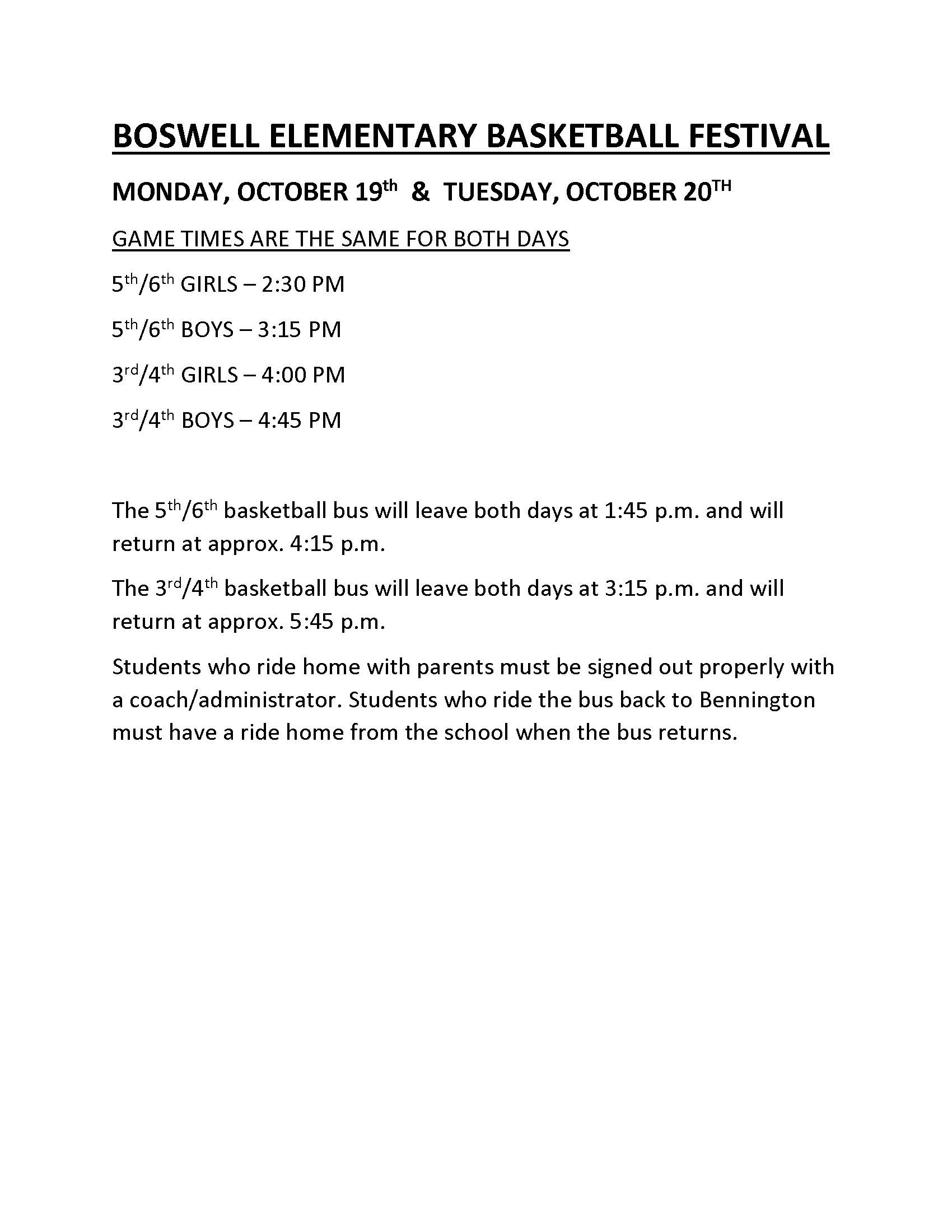 Boswell Elementary Festival
