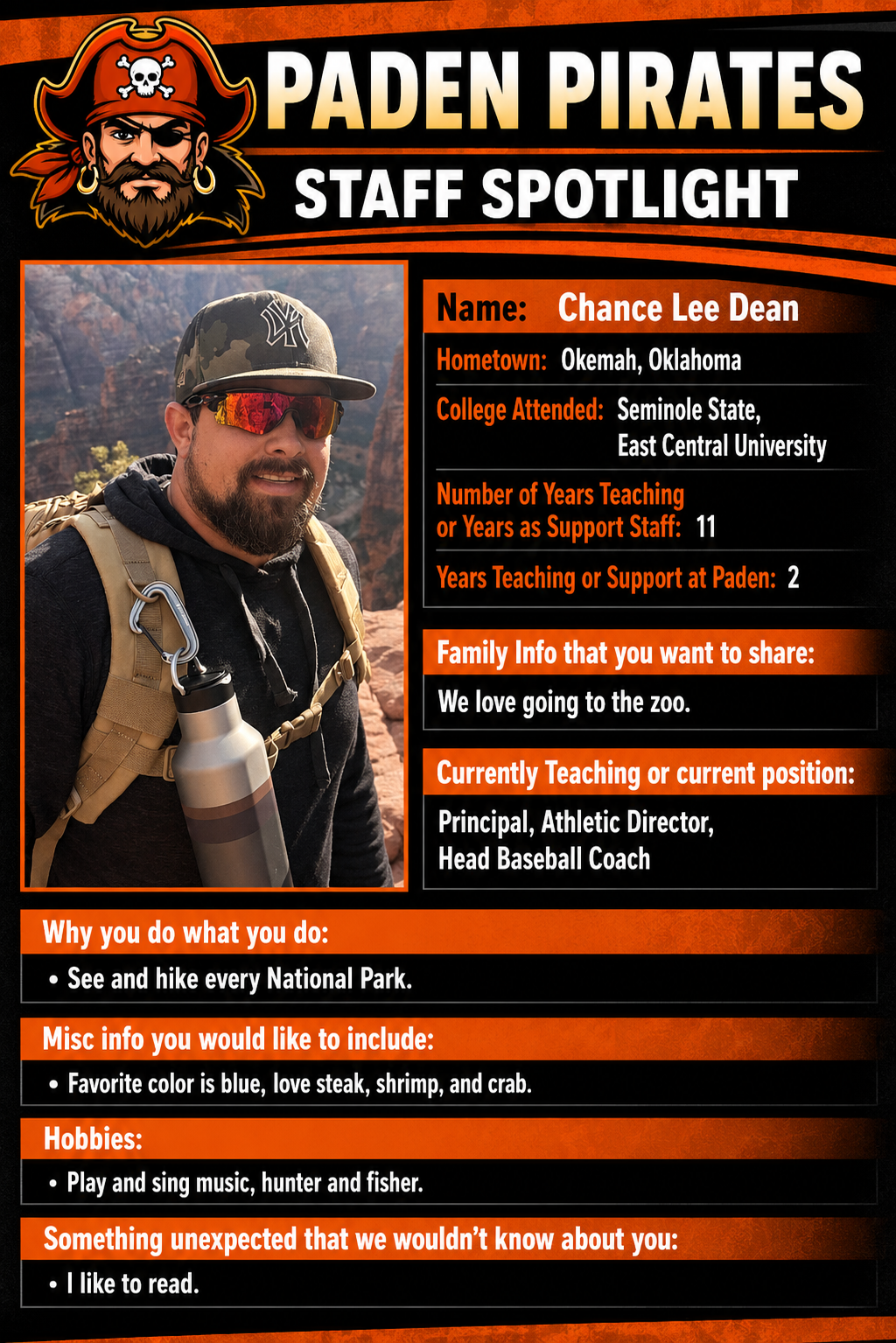 Chance Dean - Paden Principal