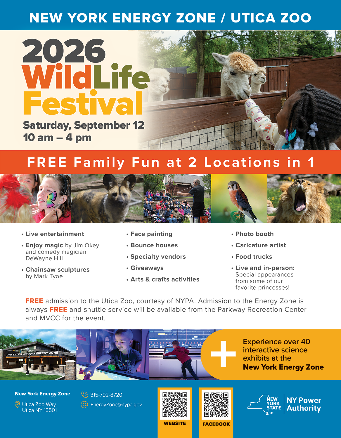 Free day at the Utica Zoo, Sat. Sept. 12