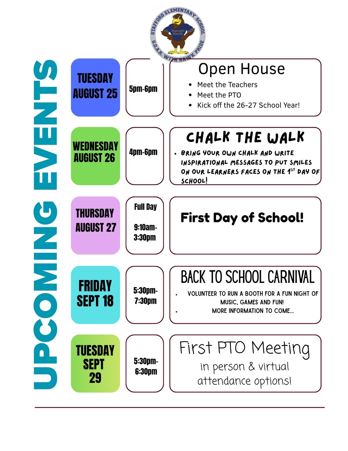 PTO - Mark your calendars!