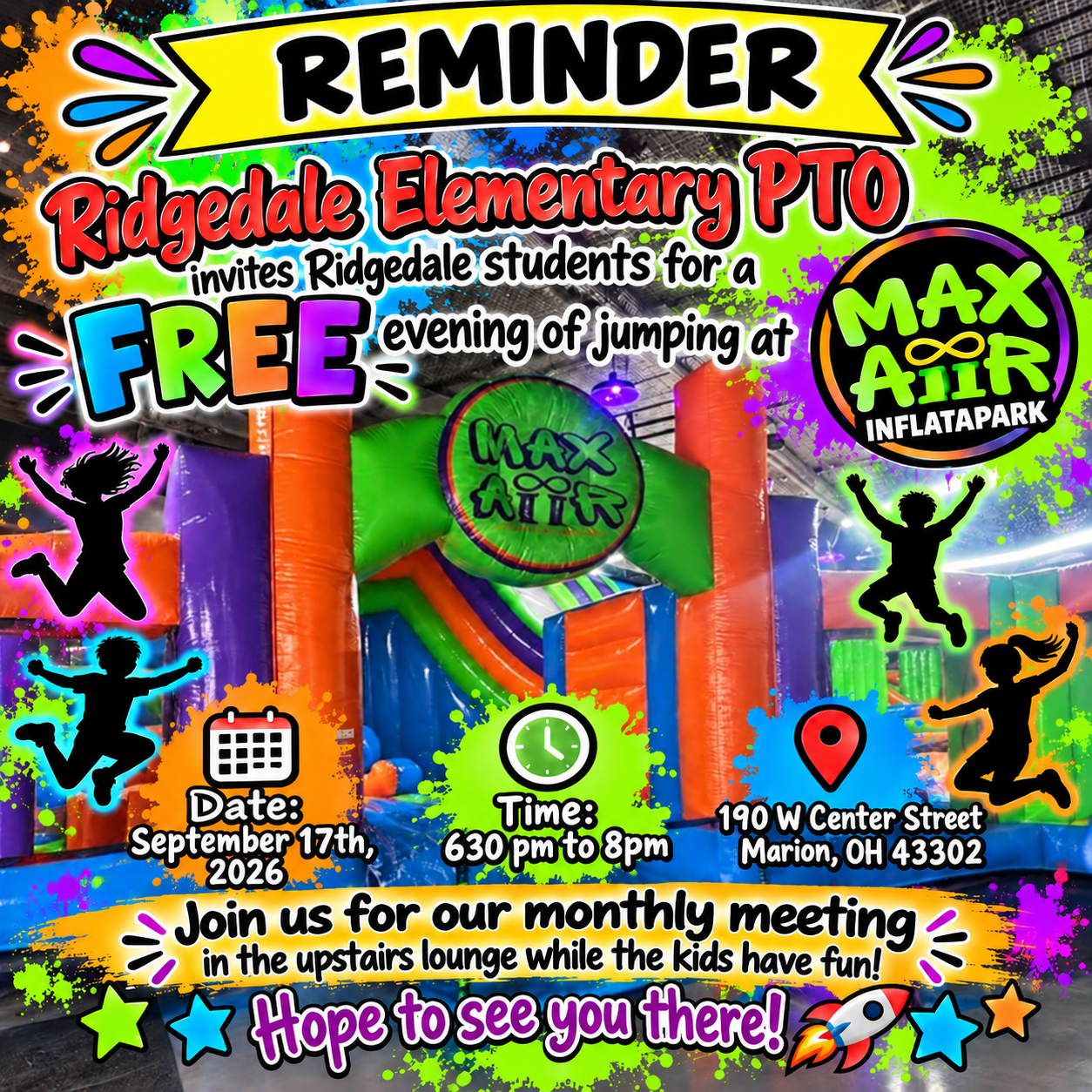 FREE Max Aiir at Tomorrow's PTO Meeting