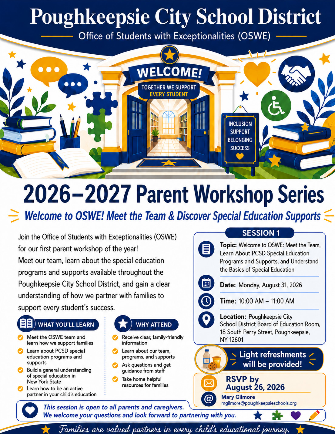 Learn about PCSD special education opportunities at Parent Workshop Aug. 31