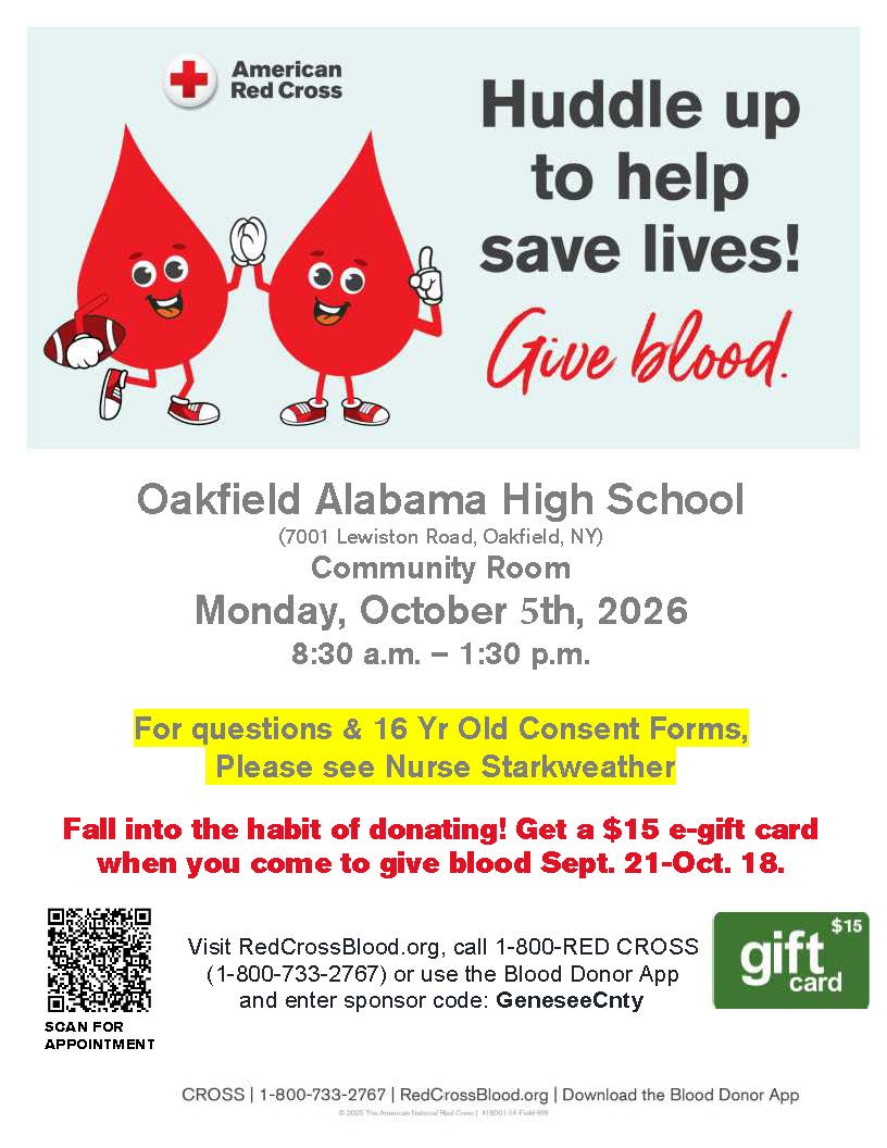 BLOOD DRIVE - Monday, October 5th! 
