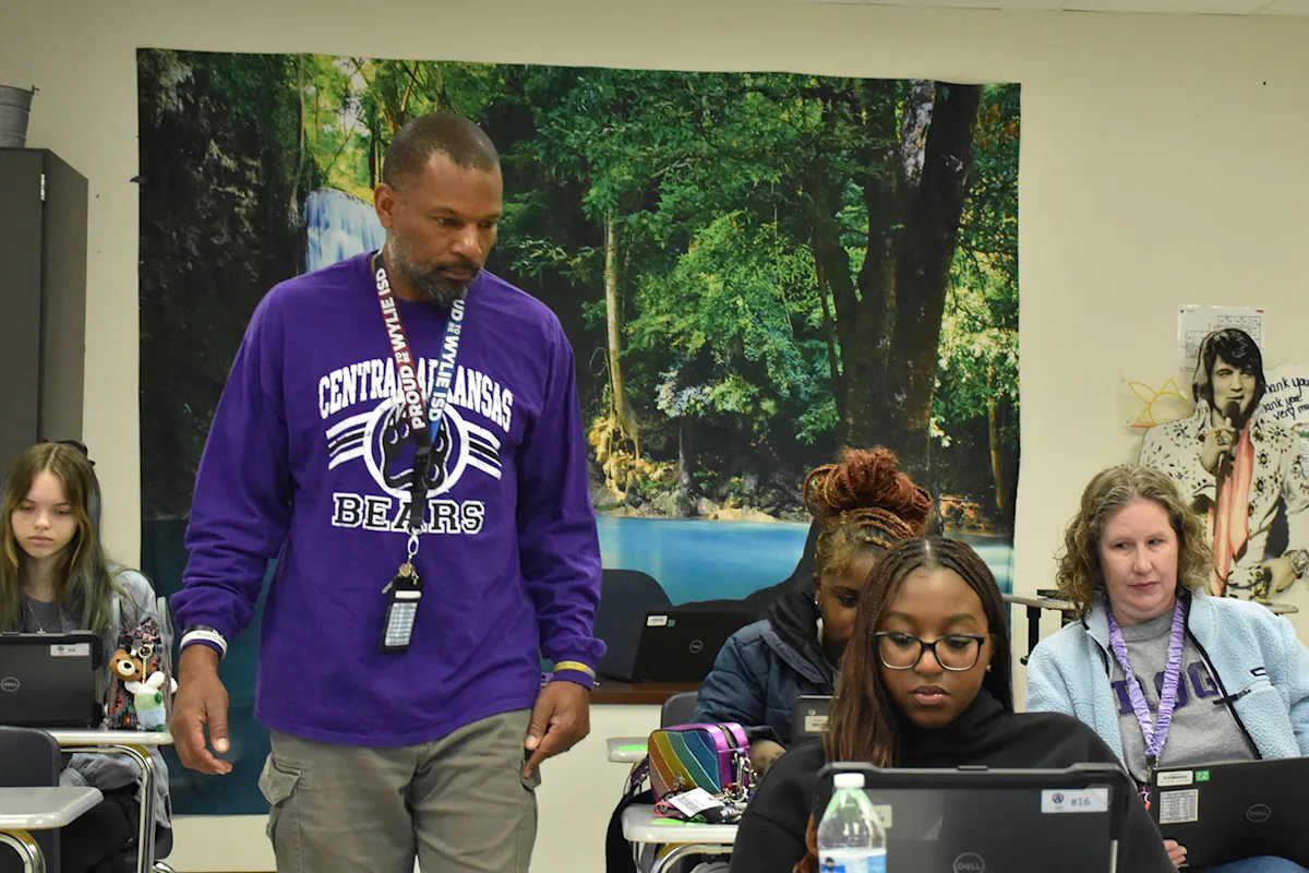 Jason Olford teaching in his classroom.