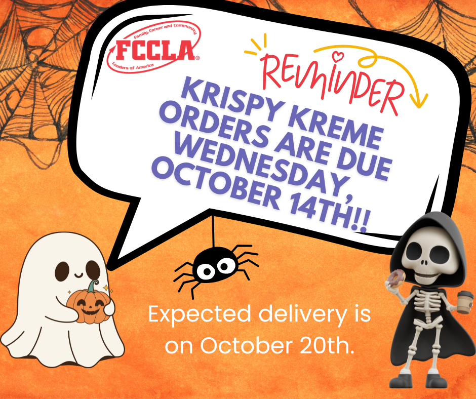 REMINDER: Krispy Kreme Orders due 10/14