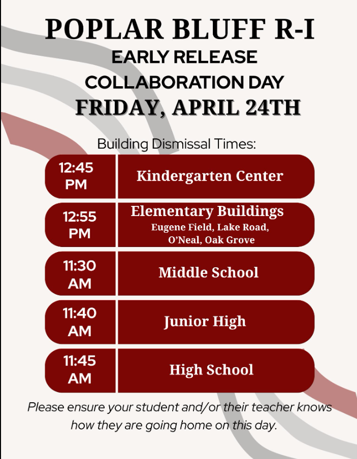 Early Release today Friday, April 24th