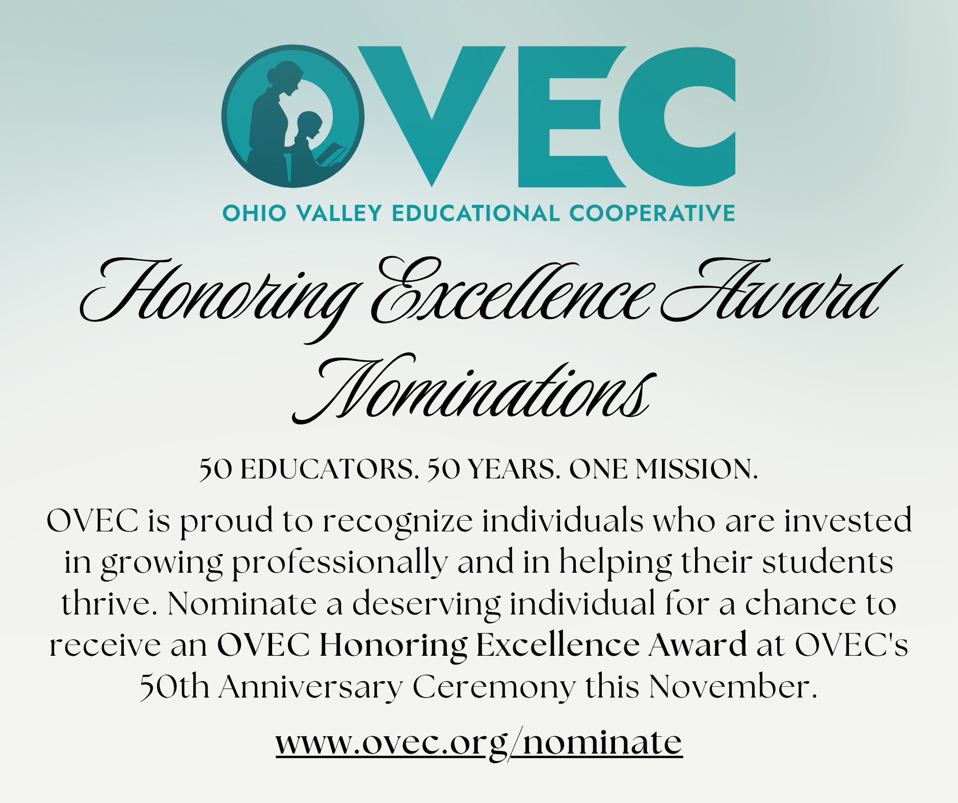Nominate an FIS Educator for the OVEC Honoring Excellence Ceremony