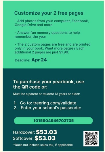 Order your your yearbook at Treering.com
