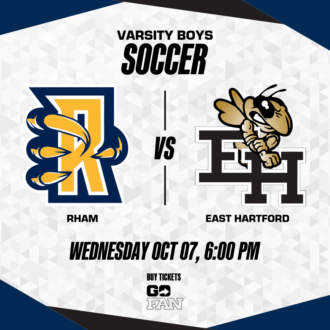 ⚽ RHAM Boys Soccer vs. East Hartford | Tonight at 6:00 PM Under the Lights