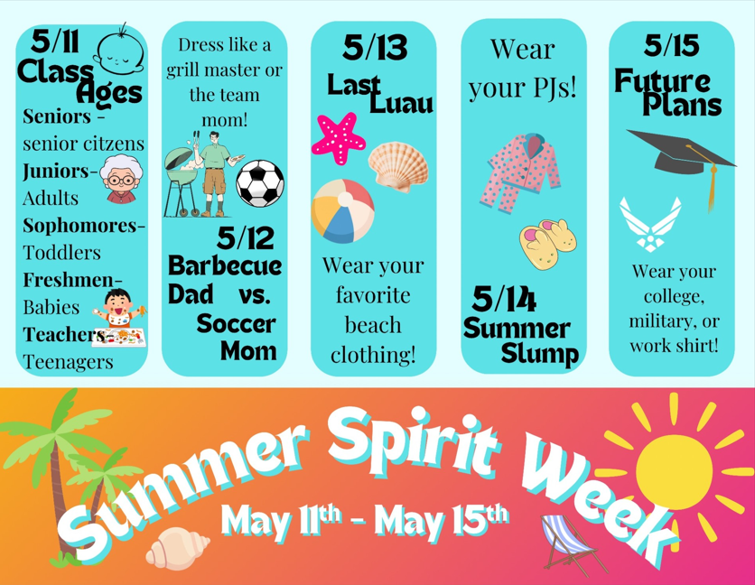 Summer Spirit Week 5/11-5/15