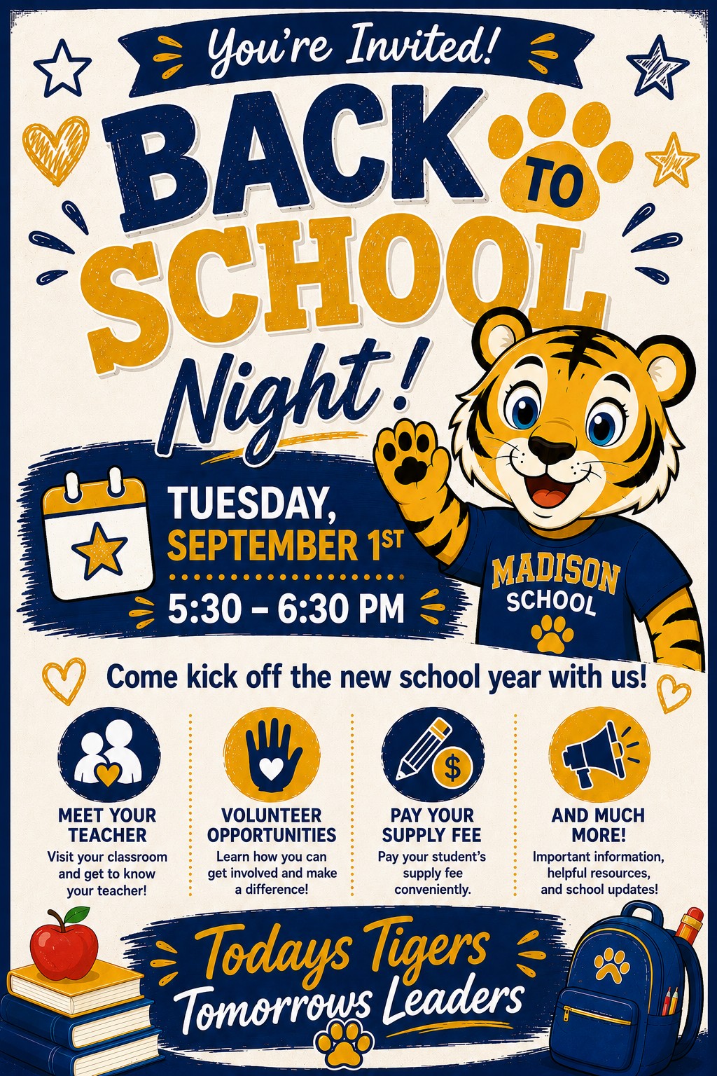 Back to School Night-Tuesday September 1st