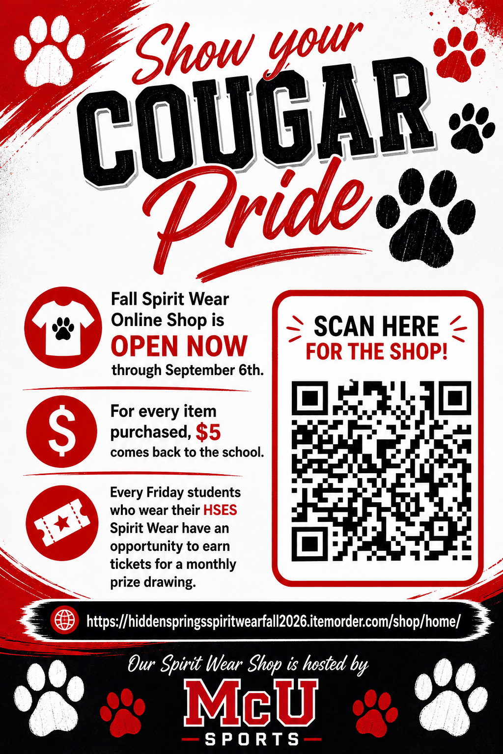 🐾 Show Your Cougar Pride! Fall Spirit Wear Shop is OPEN NOW!