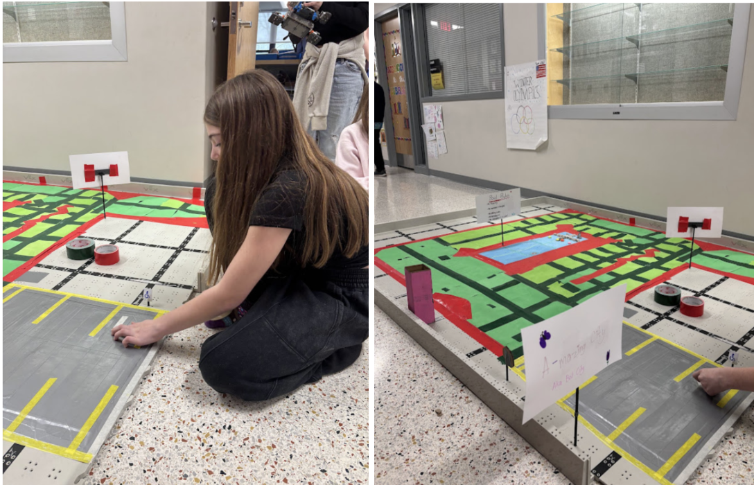 Students built an arena for robots