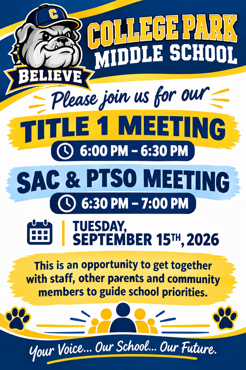 SAC/PTSO/Title 1 Meeting 9/15/26