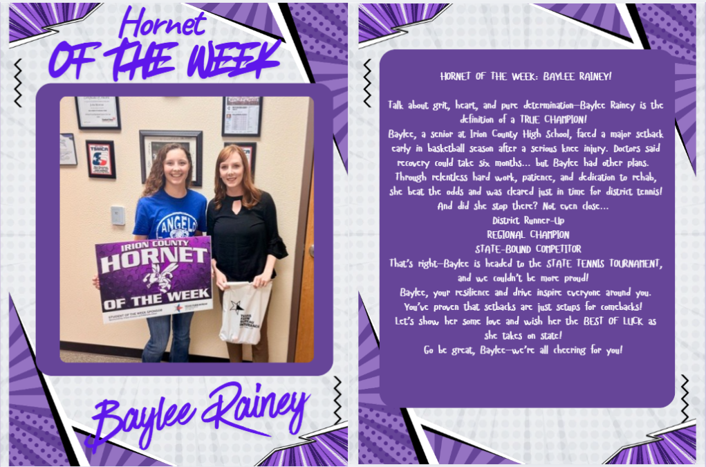 HORNET OF THE WEEK