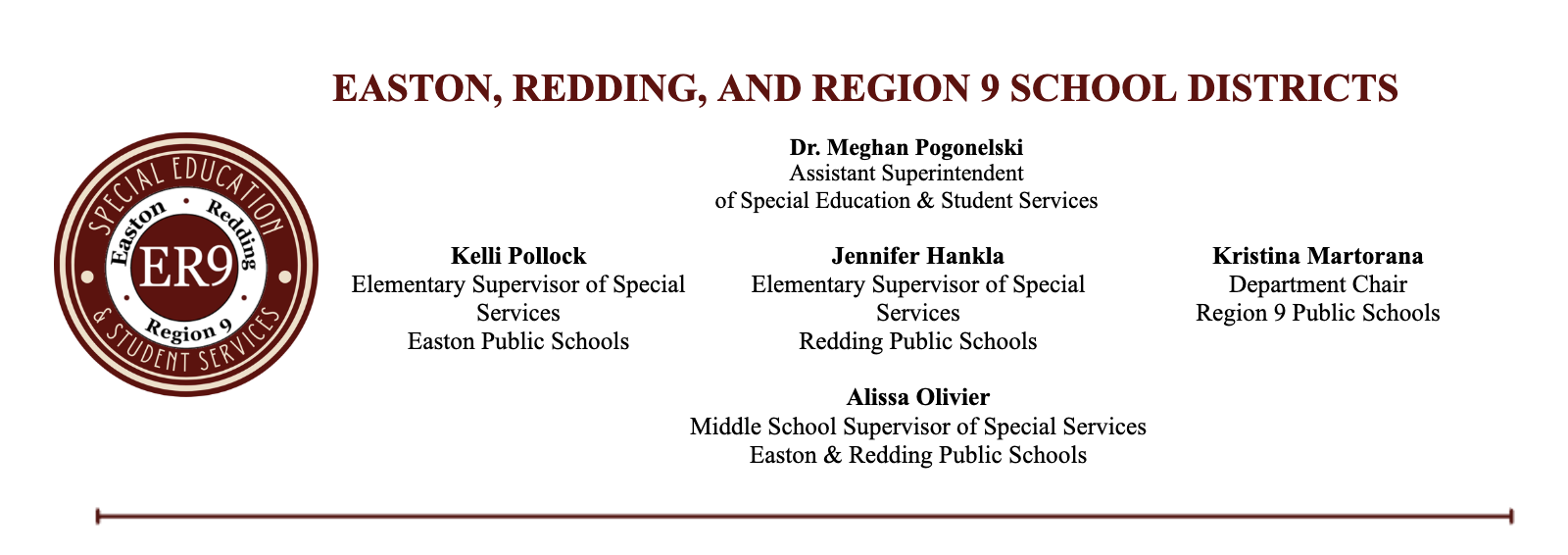 ER9 Announces new Middle School Special Education Supervisor